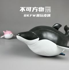 灰色海豚招财公仔-中号