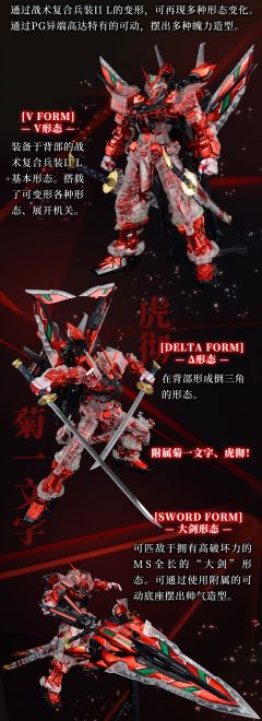 PG MBF-P02KAI 异端高达红色机改 电镀骨架透明版-资料图