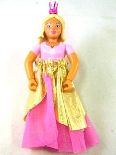 Belville Female - Princess - Pink Top, Yellow Hair, Dark Pink Shoes, Skirt Long, Crown