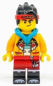 Monkie Kid - Bright Light Orange Jacket, Dark Turquoise Hood (Smirk / Angry)