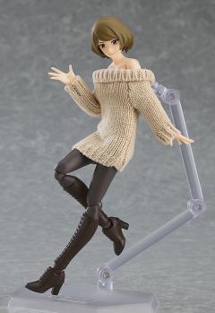 figma#574 女性素体 （千秋）与 露肩毛衣连衣裙-资料图