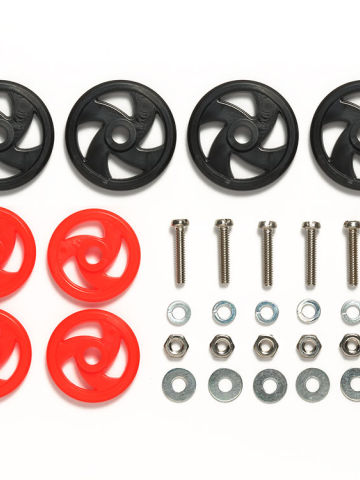 迷你四驱整备站限定 LOW FRICTION ROLLER SET (BLACK & RED) MINI 4WD STATION