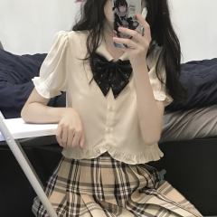 小圆领花边衬衫-资料图