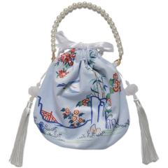 仿孔府花鸟·印花绒布包-资料图