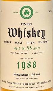 Finest Irish Whiskey 1988 爱尔兰单一麦芽威士忌UD-资料图