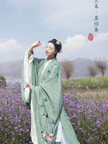 蝴蝶牡丹花·披风 长衫