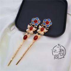 镶珠宝玉花蝶金簪-资料图