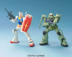 Gunpla Starter Set HGUC FF-X7 核心战机 MS-06F 扎古Ⅱ RX-78-2 元祖高达-资料图