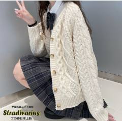 麻花毛衣开衫-资料图