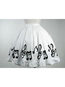 Music Note Illustration Print Skirt