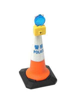 警察雪糕筒+闪灯蓝色