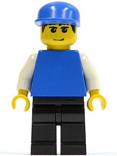 Plain Blue Torso with White Arms, Black Legs, Blue Cap (Soccer Goalie)