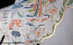 凤鸾云肩通袖妆花织金纱-资料图
