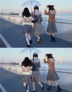 双排扣可拆卸水手领 西服-资料图
