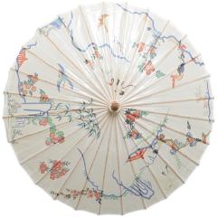 仿孔府花鸟印花·折扇油纸伞-资料图