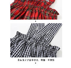 格子不规则背带-资料图