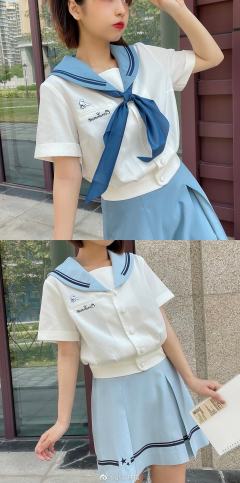 玉桂狗水色皇冠系列收腰水手服套装-资料图