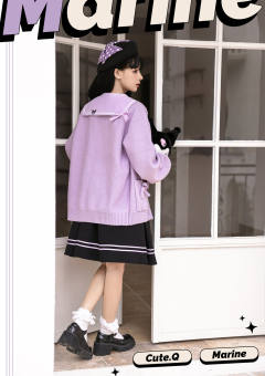 Cute.Q 三丽鸥联名 爱心花纹开衫-资料图