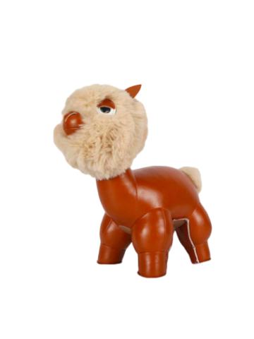 草泥马棕色羊驼皮质公仔