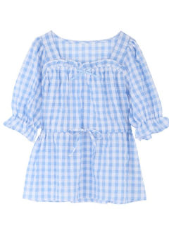 Kawaii - Gingham Check Blouse-资料图
