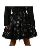 Cross and Spiderweb Print Skirt (g073)