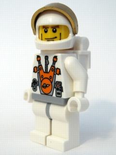 Mars Mission Astronaut with Helmet and Cheek Lines and Backpack