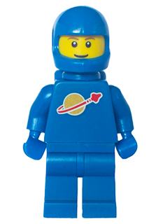 Classic Space - Blue with Airtanks and Motorcycle (Standard) Helmet, Brown Eyebrows, Thin Grin (Reissue)