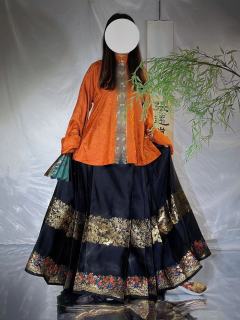 四月红山茶妆花马面裙-资料图