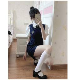 初代韩代制服背心裙-资料图