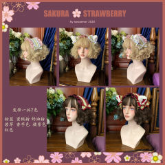 樱花草莓 发带 