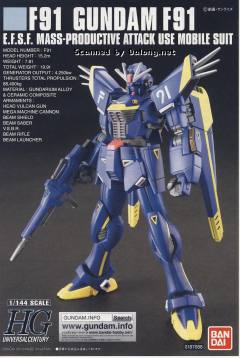 HGUC F91高达(哈里逊·马丁专用机)-资料图