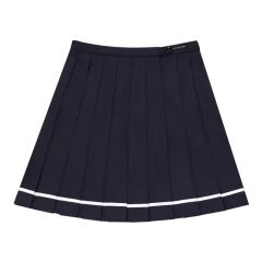 一本襟线纯色裙-资料图