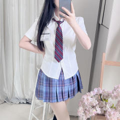 收腰纯色衬衫-资料图