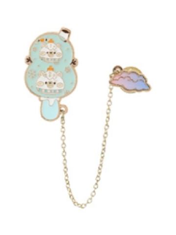 冬日憨憨白熊雪糕徽章