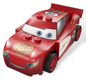 Lightning McQueen - Rust-eze Hood, Light Bluish Gray 1 x 4 Plates Inside