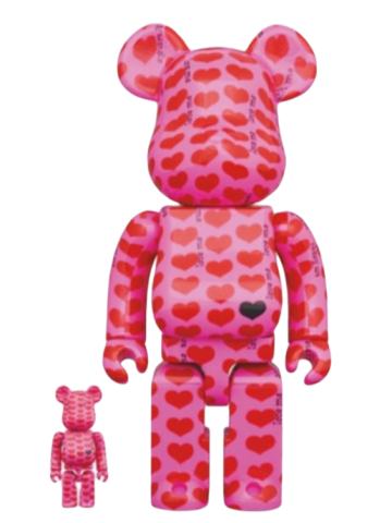 BE@RBRICK Pink Heart 粉色爱心100%+400%