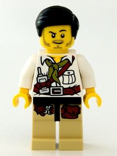 Hero - White Shirt with Olive Green Bandana