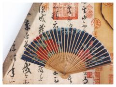 亞麻 摺扇 聚頭扇-资料图