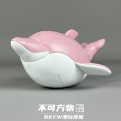 粉色海豚招财公仔-大号