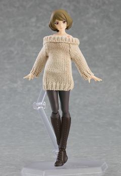 figma#574 女性素体 （千秋）与 露肩毛衣连衣裙