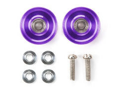 迷你四驱整备站限定 13mm ALUMINUM BALL-RACE ROLLERS  (RINGLESS/PURPLE)