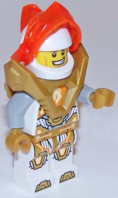 Lance - Trans-Neon Orange Visor, Pearl Gold Armor