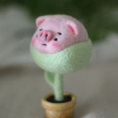 羊毛毡猪猪郁金香