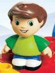 Quatro Boy with Lime Shirt and Blue Pants