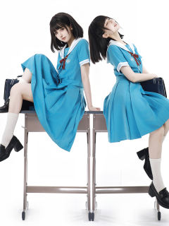 星石文学部·晴空蓝夏服套装-资料图