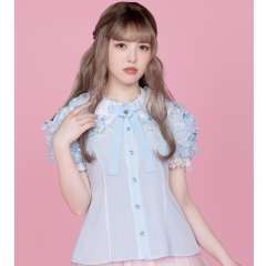 Airy Frill 轻盈 褶边 短袖衬衫-资料图