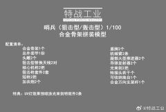 哨兵 1/100合金骨架拼装模型-资料图