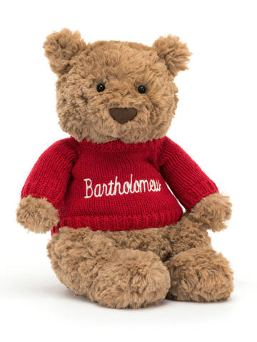 Bartholomew Bear with Personalised Red Jumper