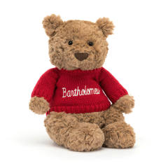 Bartholomew Bear with Personalised Red Jumper