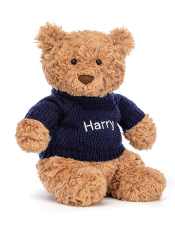 Bartholomew Bear with Personalised Navy Jumper